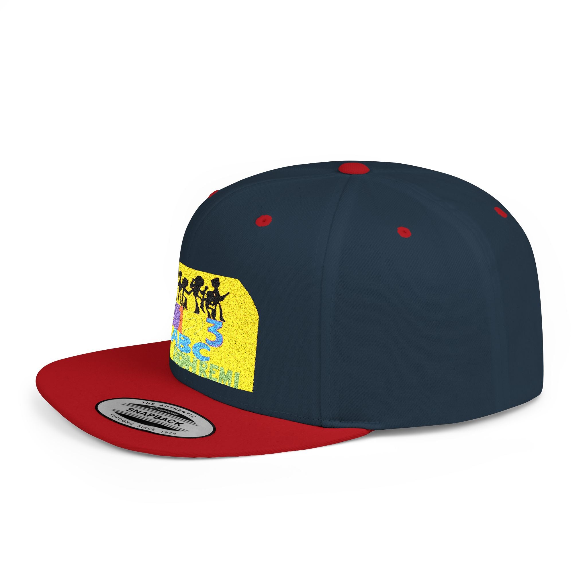 Flat Bill Snapback Hat — Retro Dance Crew Graphic Cap