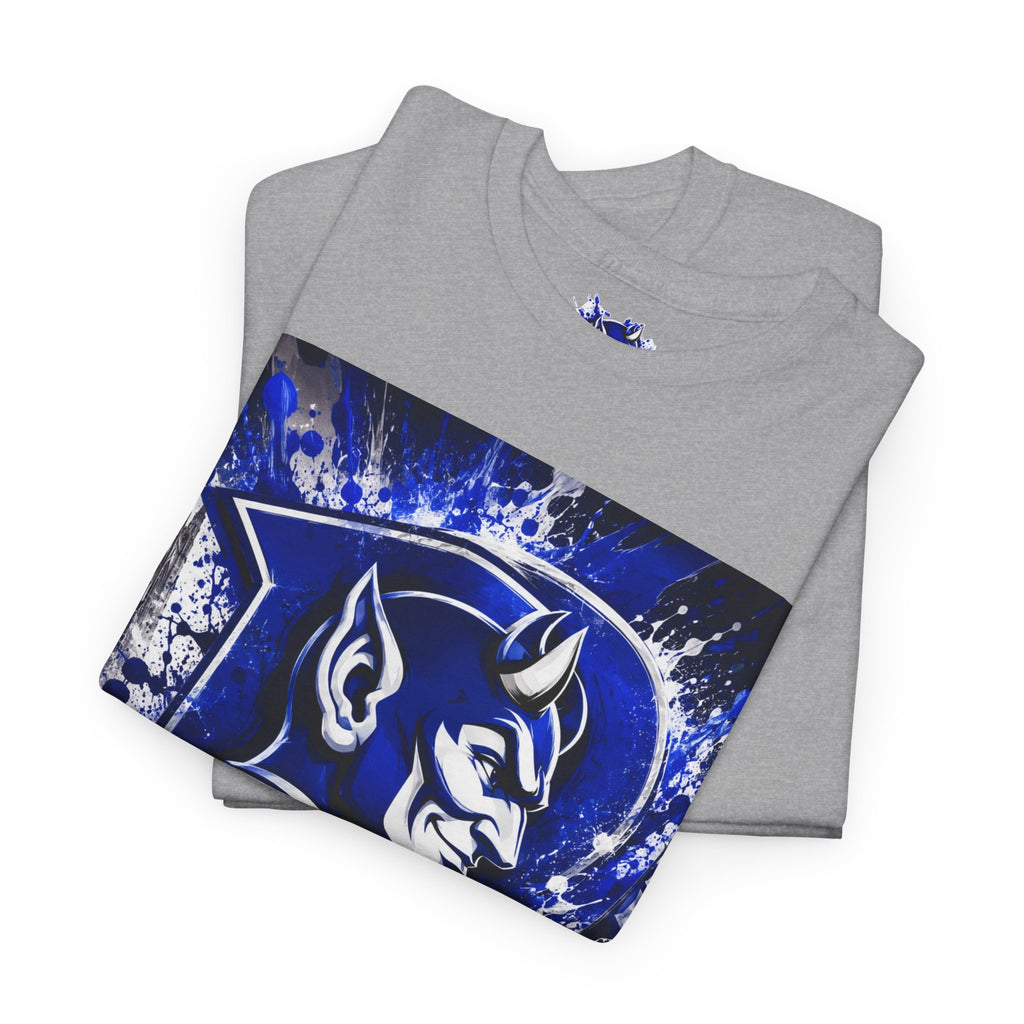 Duke Blue Devils Graphic Tee — Splatter Devil Logo T‑Shirt