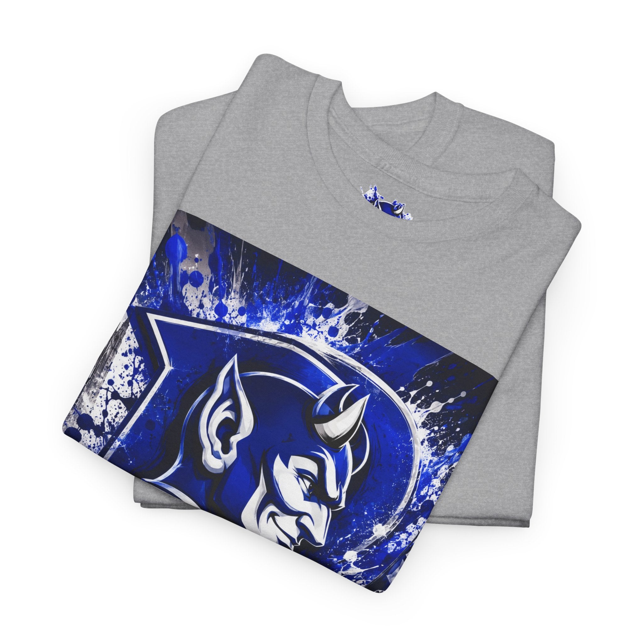 Duke Blue Devils Graphic Tee — Splatter Devil Logo T‑Shirt
