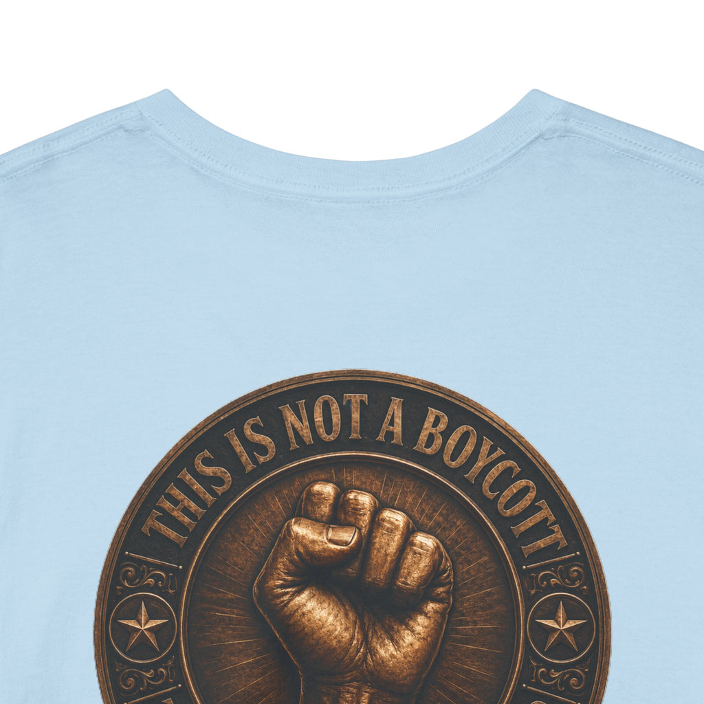 Graphic Tee — 'This Is Not A Boycott' Fist Emblem with Vintage Group Portrait