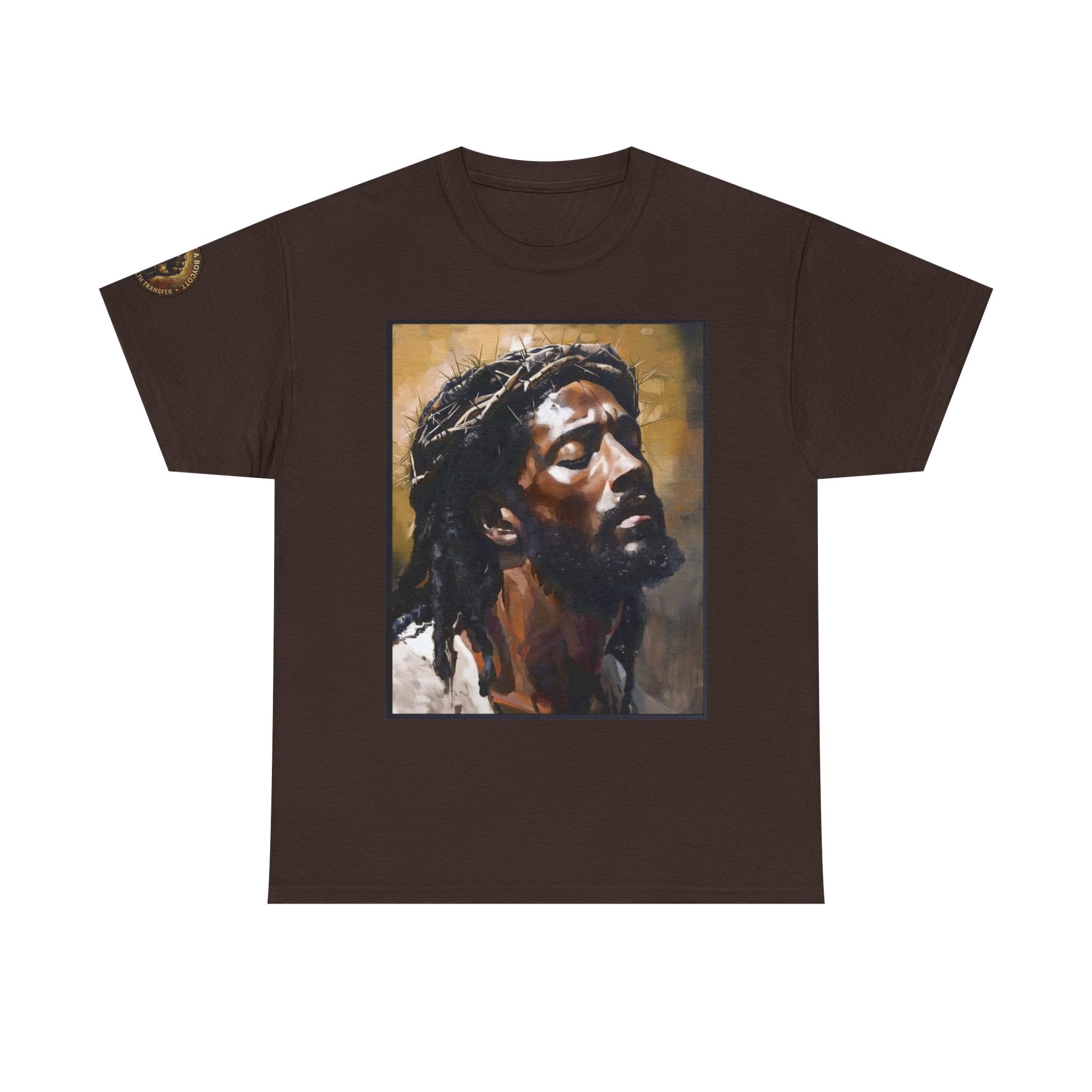 Jesus Portrait Tee with 'This Is Not A Boycott — This Is A Wealth Transfer' Back Emblem