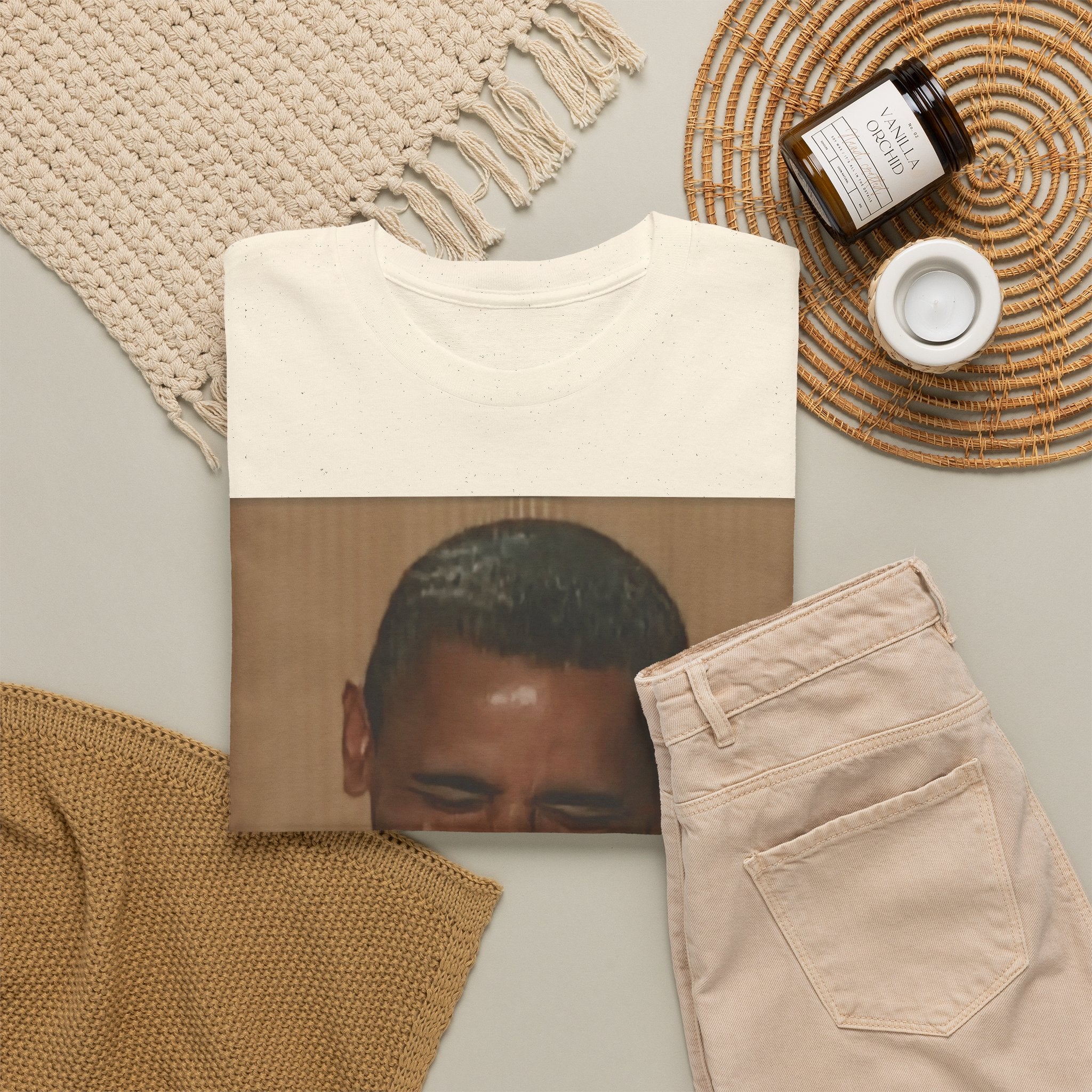 Laughing President Photo Tee — Vintage Smile Graphic T-Shirt