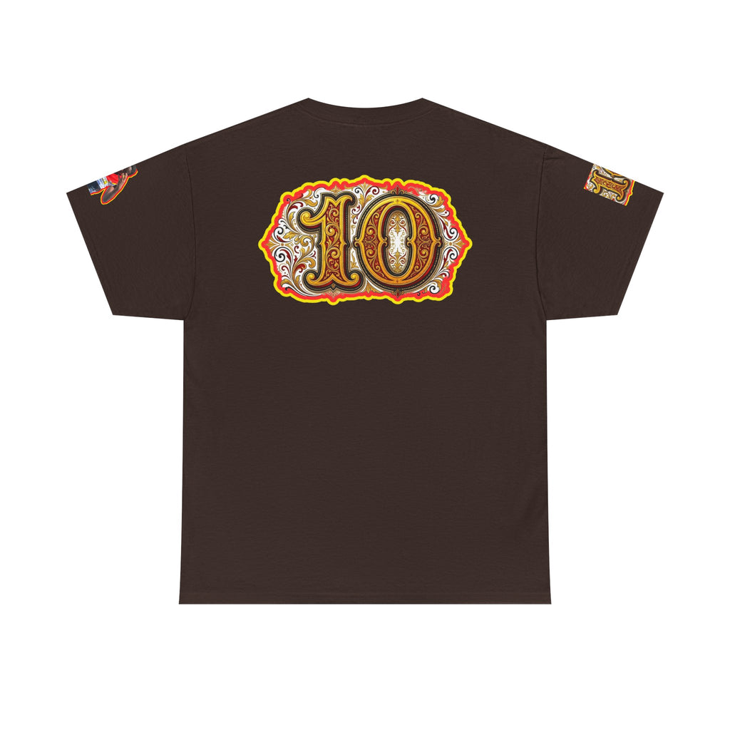 Fat Man Graphic Tee — Retro Boxing Design with '10' Back Patch