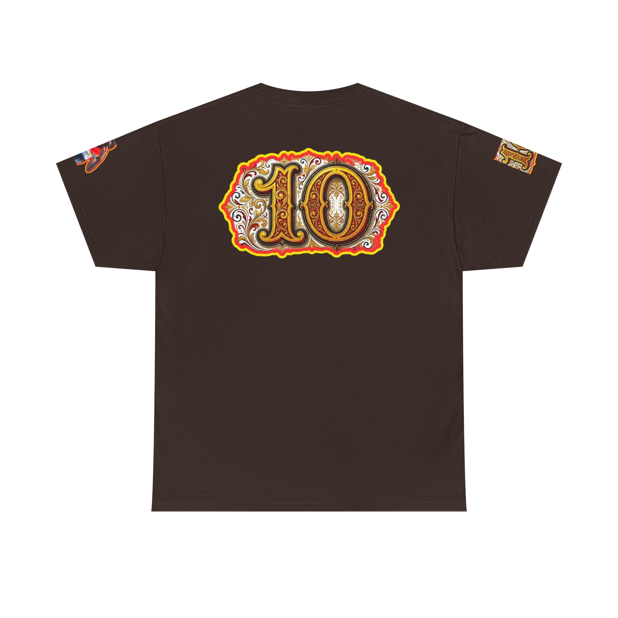 Fat Man Graphic Tee — Retro Boxing Design with '10' Back Patch