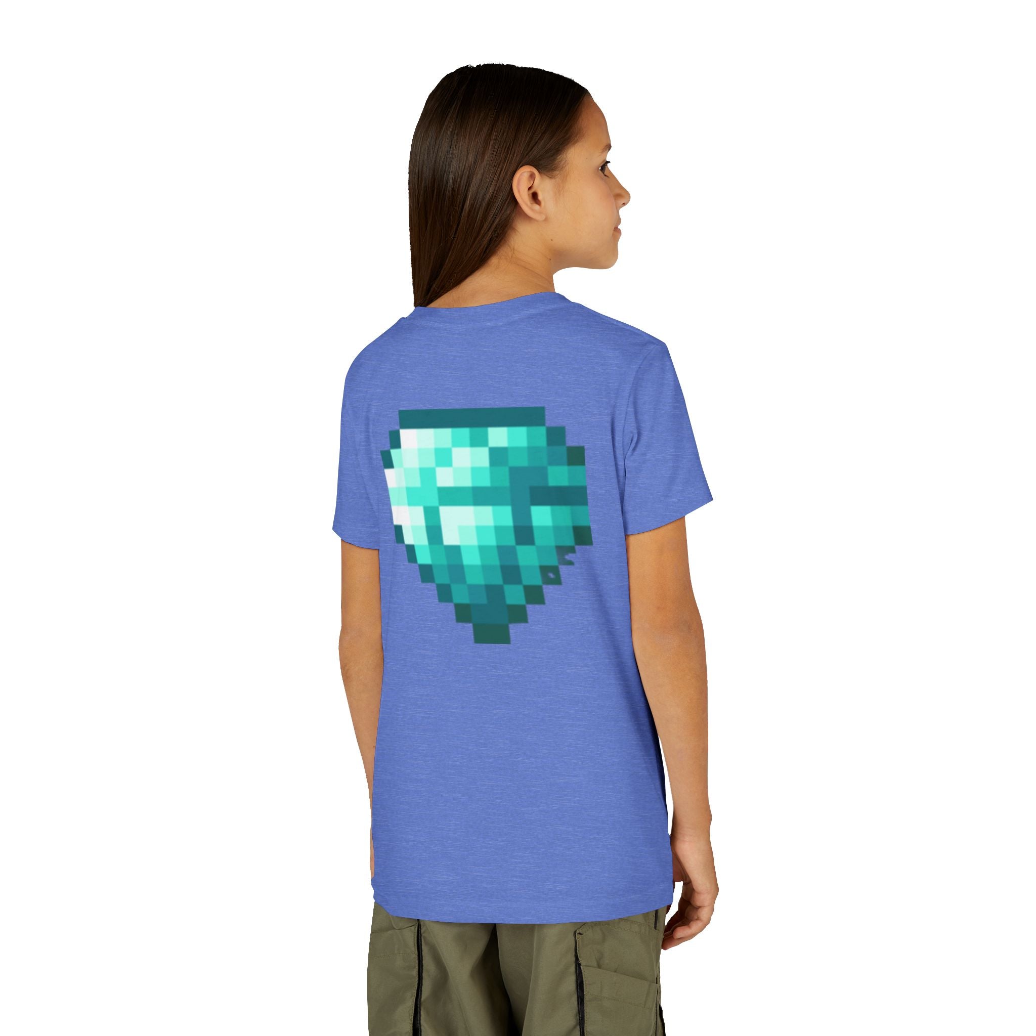 Youth Diamond Legend Tee — Pixel Minecraft-Style Gem Graphic Shirt