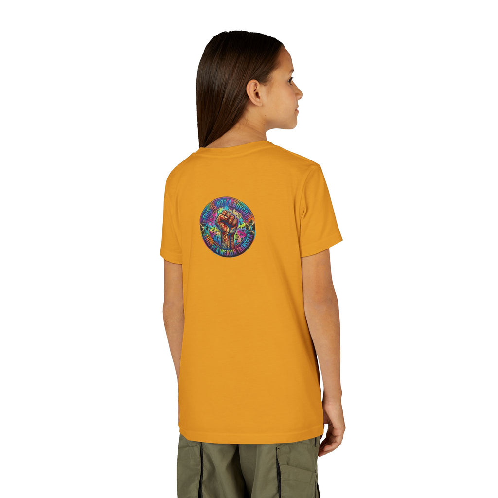 Retro Pixel Explosion Youth Tee — Smiling Avatar, Hearts, Gems & Controllers
